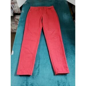 Rag & Bone Jeans Size 25 Red Cotton Denim Pants Mid Rise Ladies Skinny USA